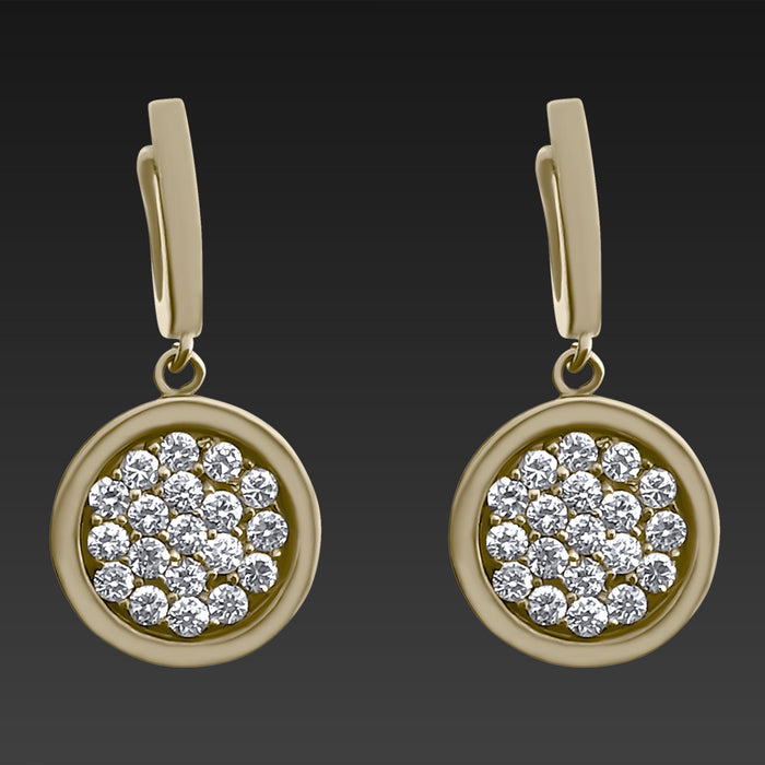 Affluent & Sparkling Yellow Dangling Earring