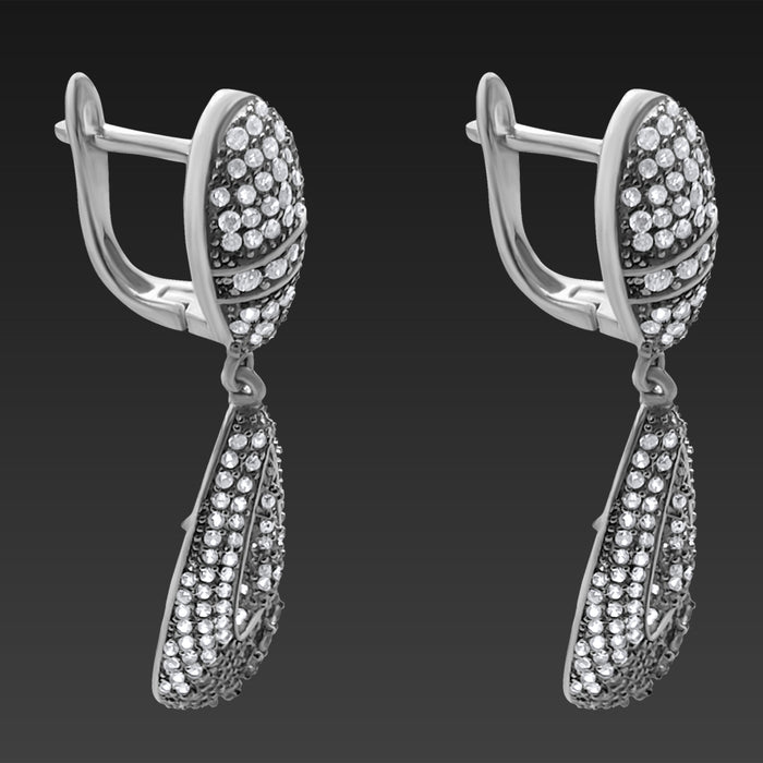 Affluent & Sparkling White Dangling Earring