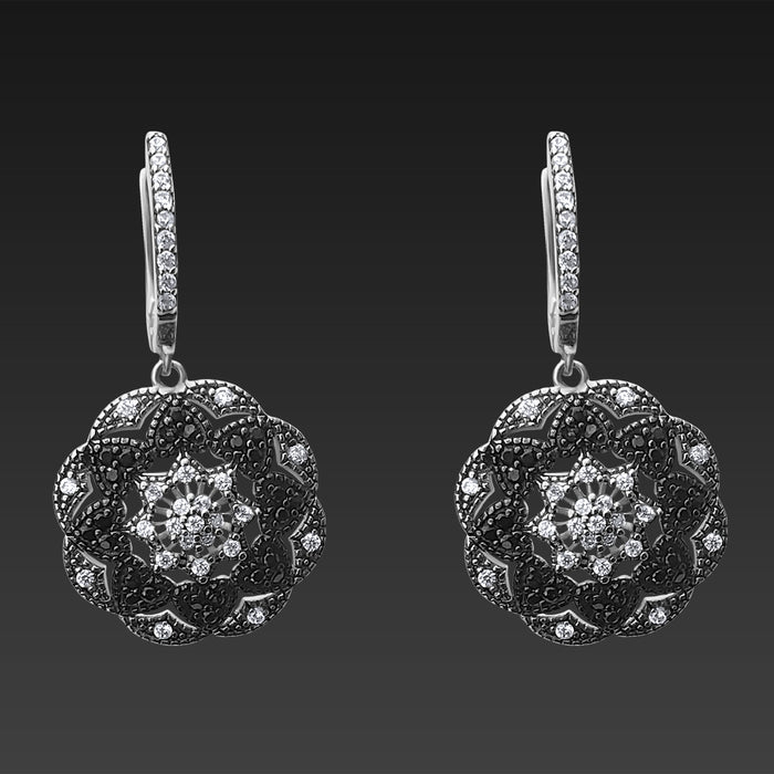 Affluent & Sparkling White Dangling Earring