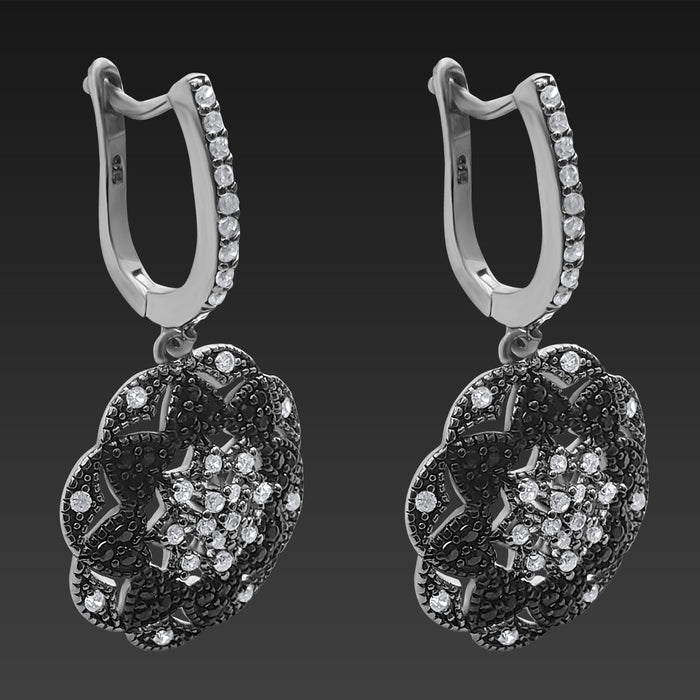 Affluent & Sparkling White Dangling Earring