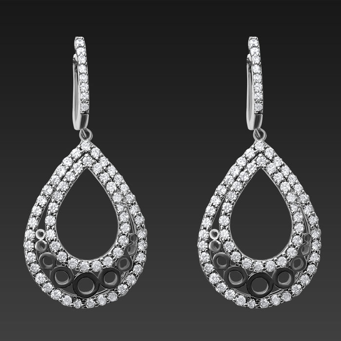 Affluent & Sparkling White Dangling Earring