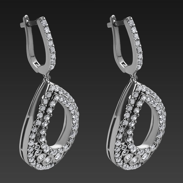 Affluent & Sparkling White Dangling Earring