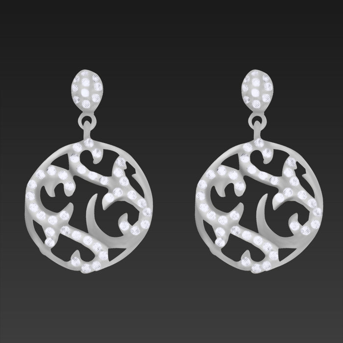 Affluent & Sparkling White Dangling Earring