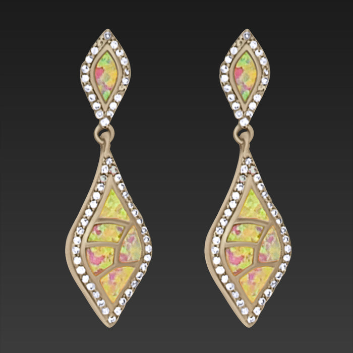 Affluent & Sparkling Yellow Dangling Earring
