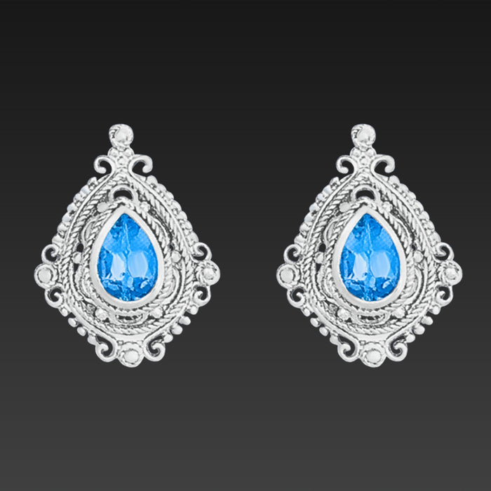 Affluent & Sparkling White Dangling Earring