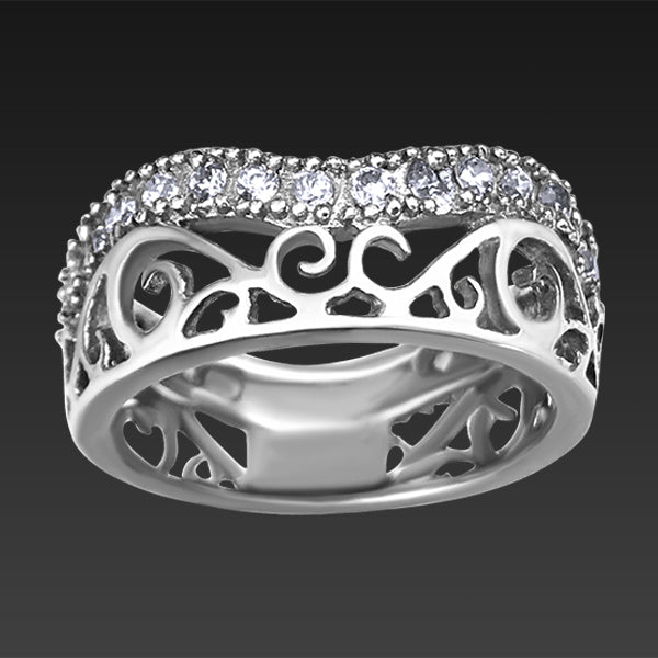 Elegant Sparkling White Chic Style Ring