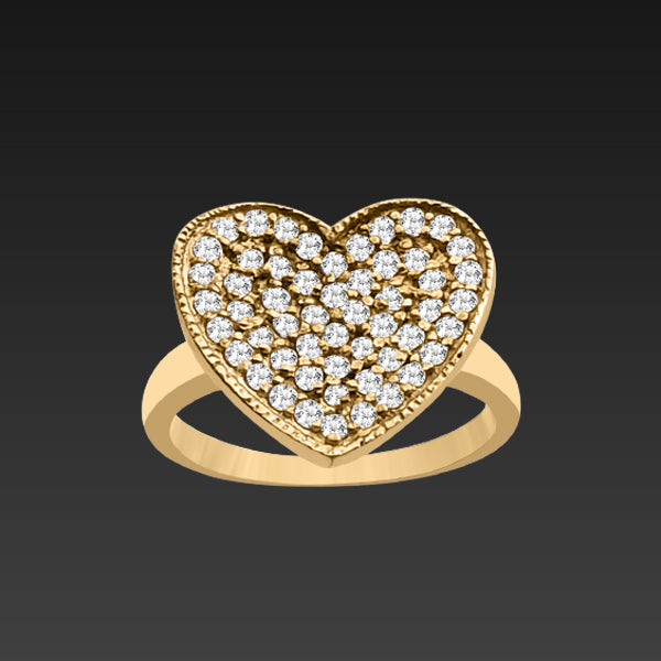 Elegant Sparkling Yellow Amore Style Ring