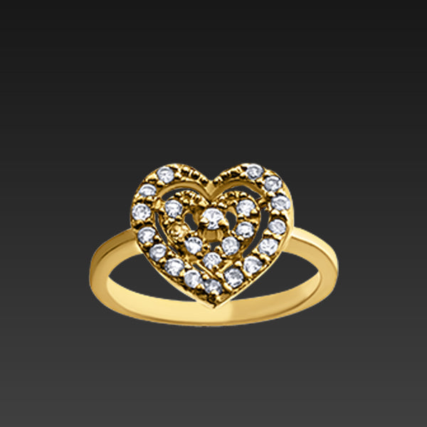 Elegant Sparkling Yellow Amore Style Ring